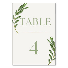 Número do Cartão de Mesa de Branch Olive