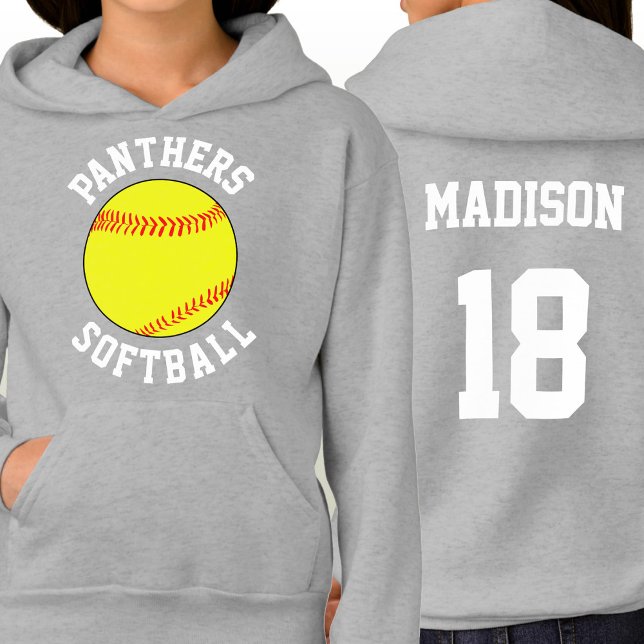 Número do Jogador de Nome Personalizado do Softbal (Custom fastpitch softball hoodie with personalized team name, player name and jersey number.)