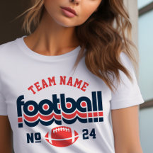 Número do Time de Futebol Retro Marinho Vermelho