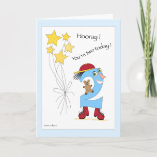 Número dois Cartão de Criança de Aniversário
