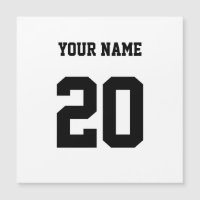Número e nome personalizados preto e branco