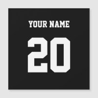 Número e nome personalizados preto e branco
