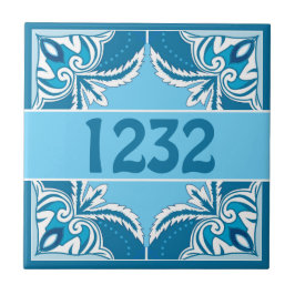 Número personalizado Azul e Branco Porto Azulejos,