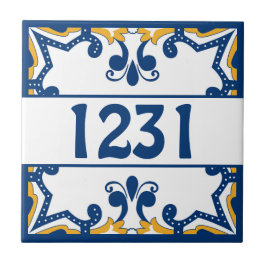 Número personalizado Azulejos azuis e amarelos