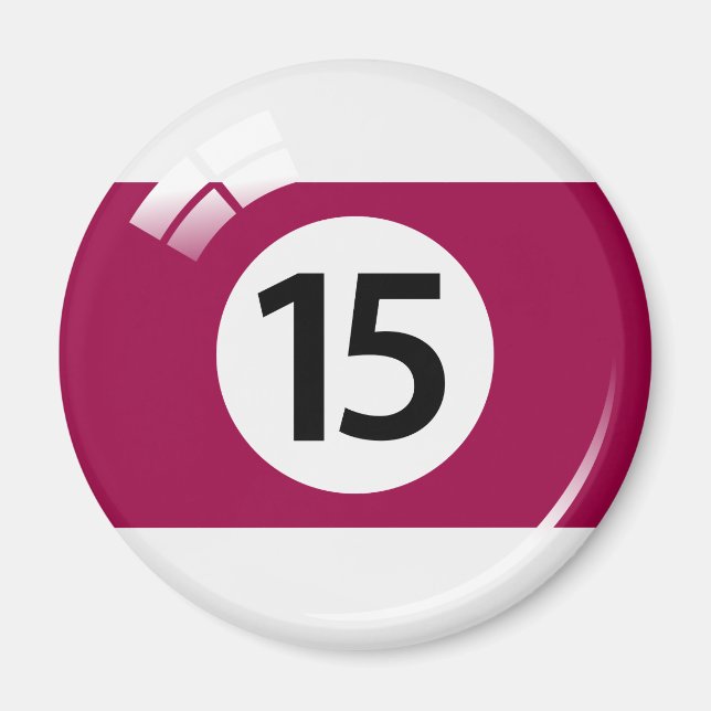 Número quinze de imã de geladeira de bilhar (Frente)