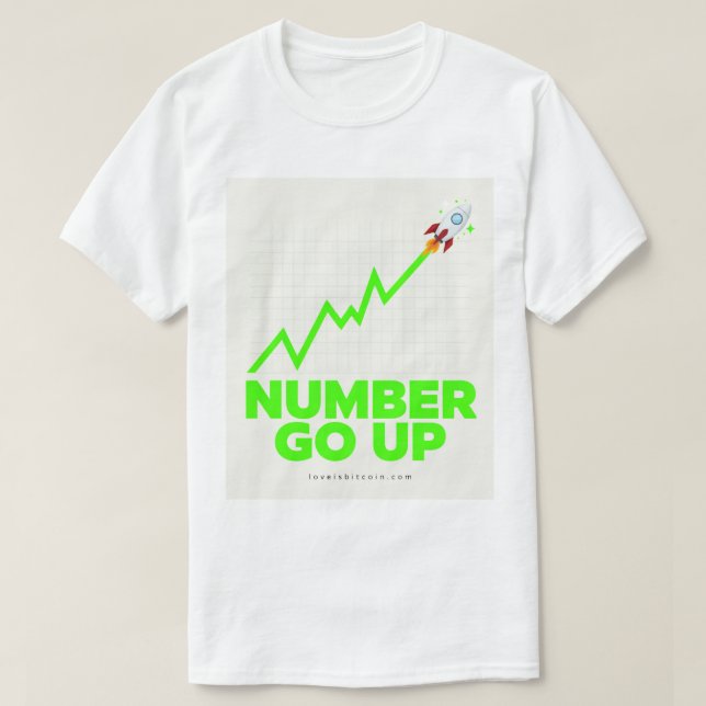 NÚMERO SOBE - Camiseta masculina Bitcoin (Frente do Design)
