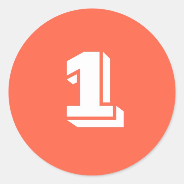 Número um de grandes adesivos redondos de tomate v (Frente)