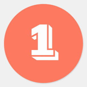 Número um de grandes adesivos redondos de tomate v