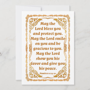 Números 6:24-26 Cartões de agradecimentos plano