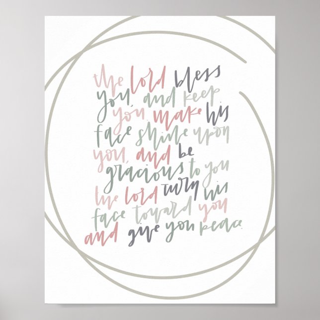 Números 6:24 - O Senhor Abençoa-Te - Poster (Frente)