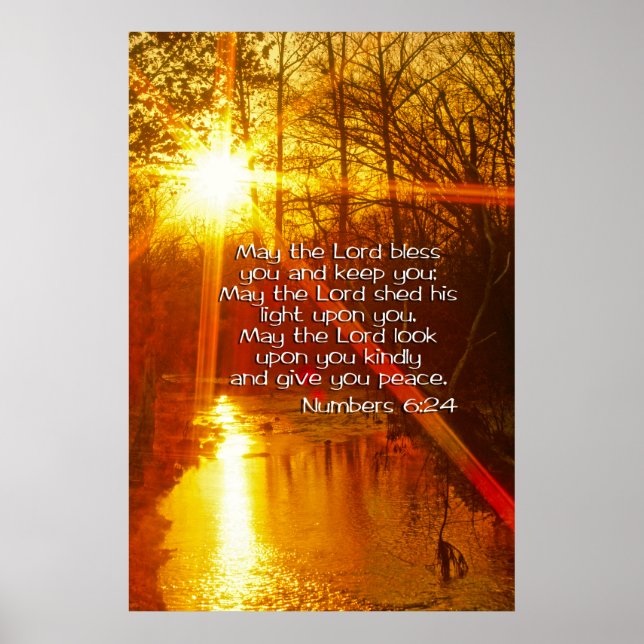 NÚMEROS 6:24 QUE O SENHOR O ABENÇOE POSTER (Frente)