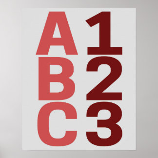 Números alfabéticos do Poster ABC 123