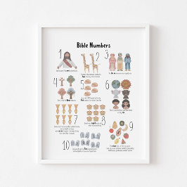 Números bíblicos de Watercolor Kids poster