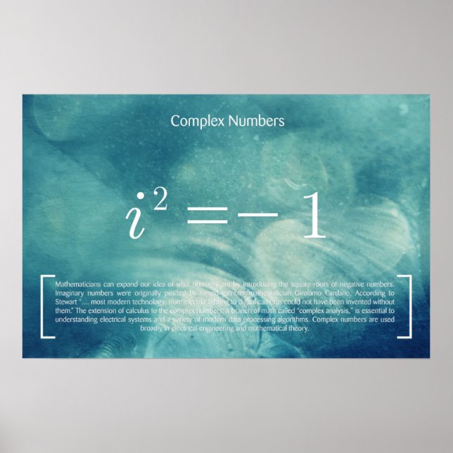Números complexos - Poster de matemática (Frente)