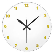 Números da face do relógio - amarelo relógios para paredes