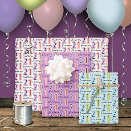 Números de aniversário de 21 anos Rosa Púrpura