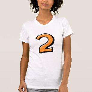 Números de Bobo 2 Camiseta laranja feminino