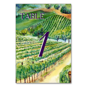 Números de Cartão de Mesa de Vinha de Vinha de Vin