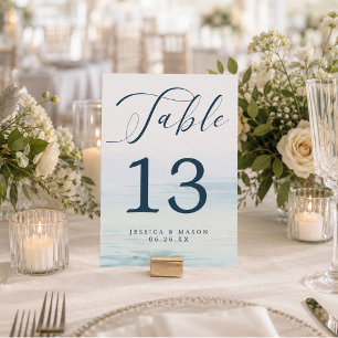 Números de Mesa Casamento Praia Oceano 5x7