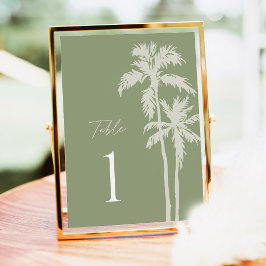 Números de Mesa de Casamento com Palmeira, Tropica