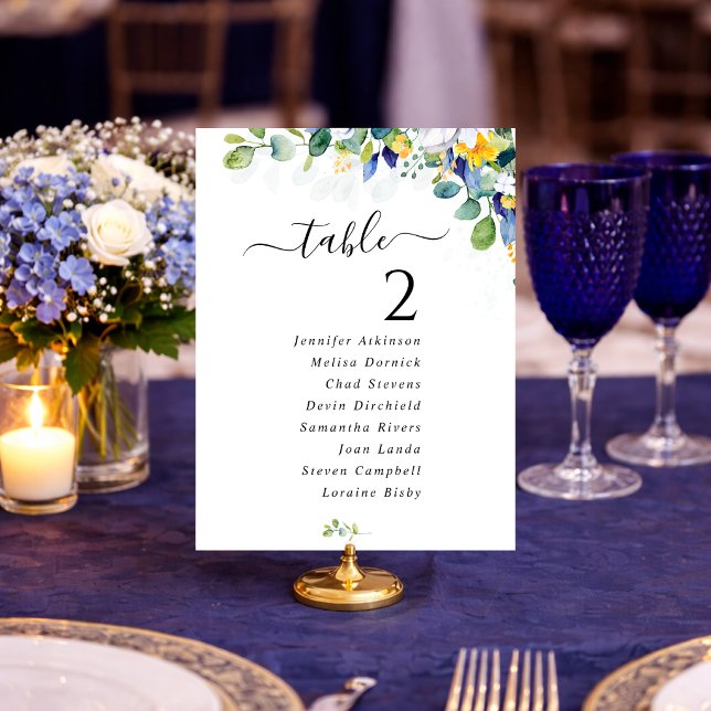 Números de mesa de casamento elegantes em amarelo  (Criador carregado)