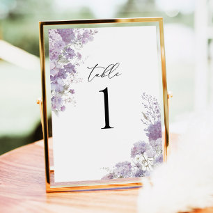 Números de Mesa de Casamento Floral Elegante Lavan