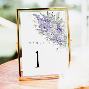 Números de Mesa de Casamento Floral Verde Salvia L