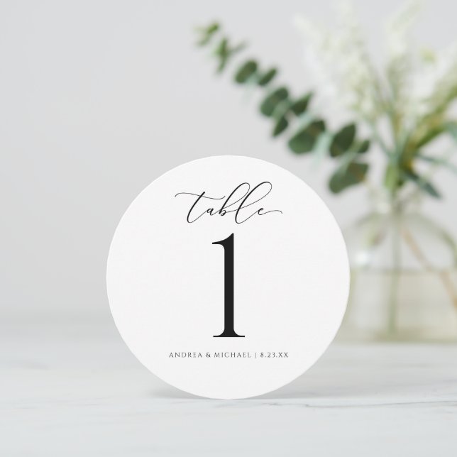 Números de Mesa de Casamento Redondos - Roteiro de (Em pé/Frente)