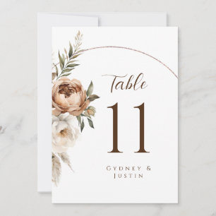 Números De Mesa De Casamento Rustic Dread Floral P