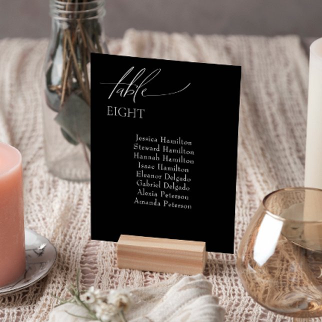 Números de Mesa Negra Negra De Assento De Convidad (Add a touch of charm to your special day with our exquisite wedding table number cards.)