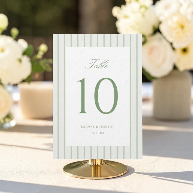 Números de Mesa para Casamento Clássico com Listra (Criador carregado)