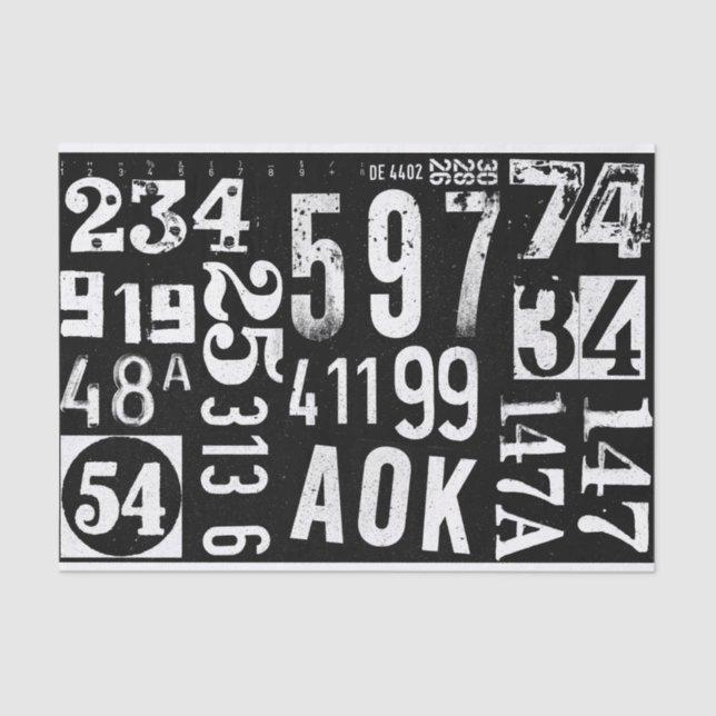 Números de papel para desacoplamento e colagem de  (Frente )