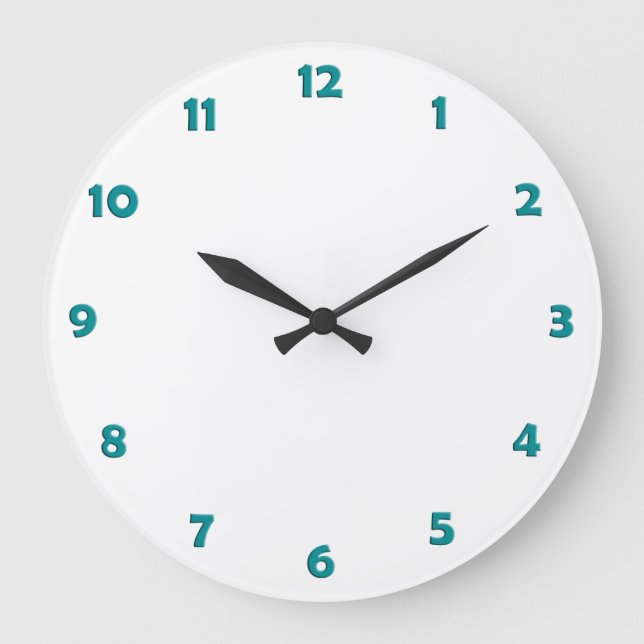 Números de Rosto do Relógio - Verde oceânico (Frente)