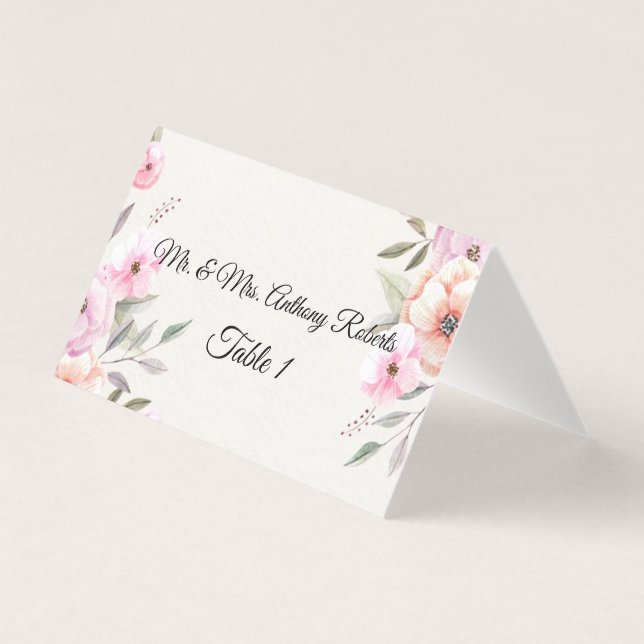 Números de Tabela bonito de Pétalas de Pastel (Frente)