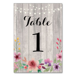 Números de tabela Cartões de madeira florítica par