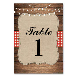Números de tabela Cartões de matilha vermelha
