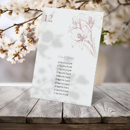 Números de Tabela de Casamento de Contorno da Lily