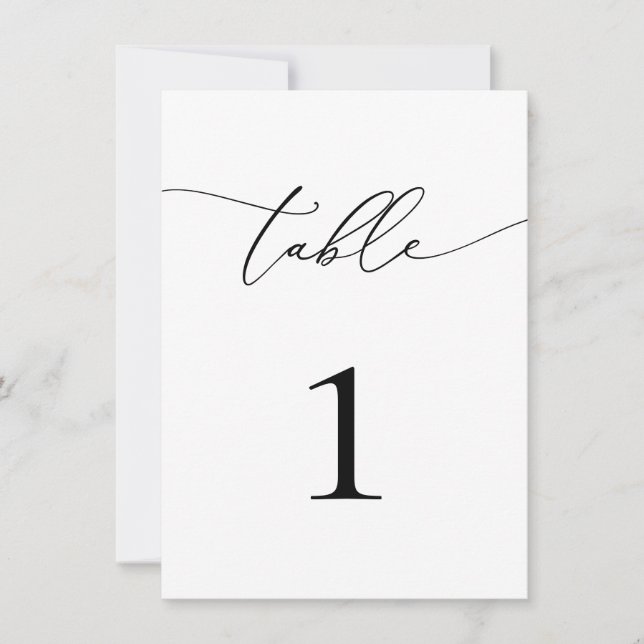 Números de Tabela de Casamento/Evento Preto e Bran (Frente)