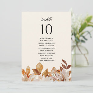 Números de Tabela de Casamento Floral de outono El