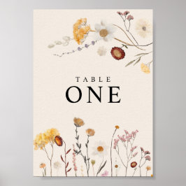 Números de Tabela de Flores Selvagens Poster