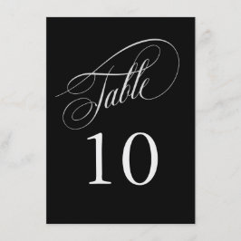 Números de Tabela Elegante Preto e Prateado