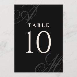 Números de Tabela Mínima Elegante Preta