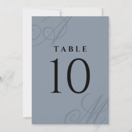 Números de Tabela Simples de Monograma Azul Elegan