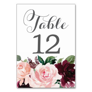 Números de Tabelas de Casamento dos Cartões de Mes