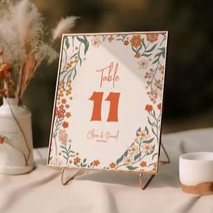 Números De Tabelas De Casamento Retron Floral De G