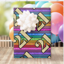 Números Dourados aniversário de 21 anos Glitter Ra