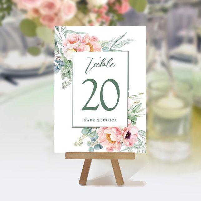 Números e Menus da Tabela de Casamento de Peonies  (Criador carregado)