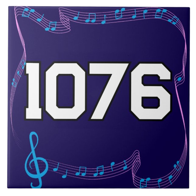 Números editáveis da família musical do Azulejo de (Frente)