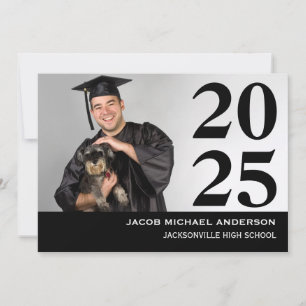 Números Grandes Pretos - Anúncio de Graduação