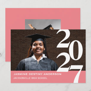 Números Grandes Rosa - Anúncio de Graduação